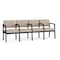 Lesro Lenox Steel 4 Seater with Center Arms, Stone (Beige) Seat, Stone Back, 85.5 W 24.5 L 32 H LS4103 - alternate 1